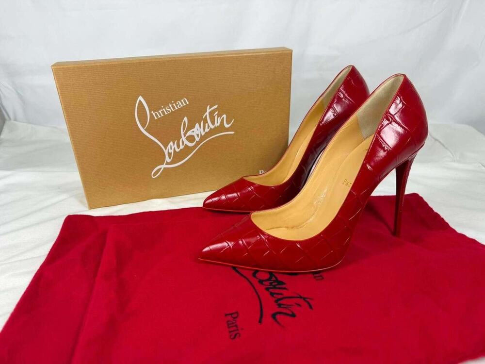 Christian Louboutin So Kate Red Croc Heels 39 U.S 9 SPB-SH 369000